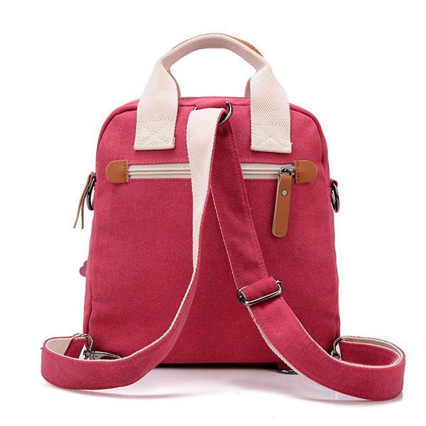 Bolso De Lona Vintage Para Mujer Mochila Informal Bolsos De Hombro De Caballo Lindo