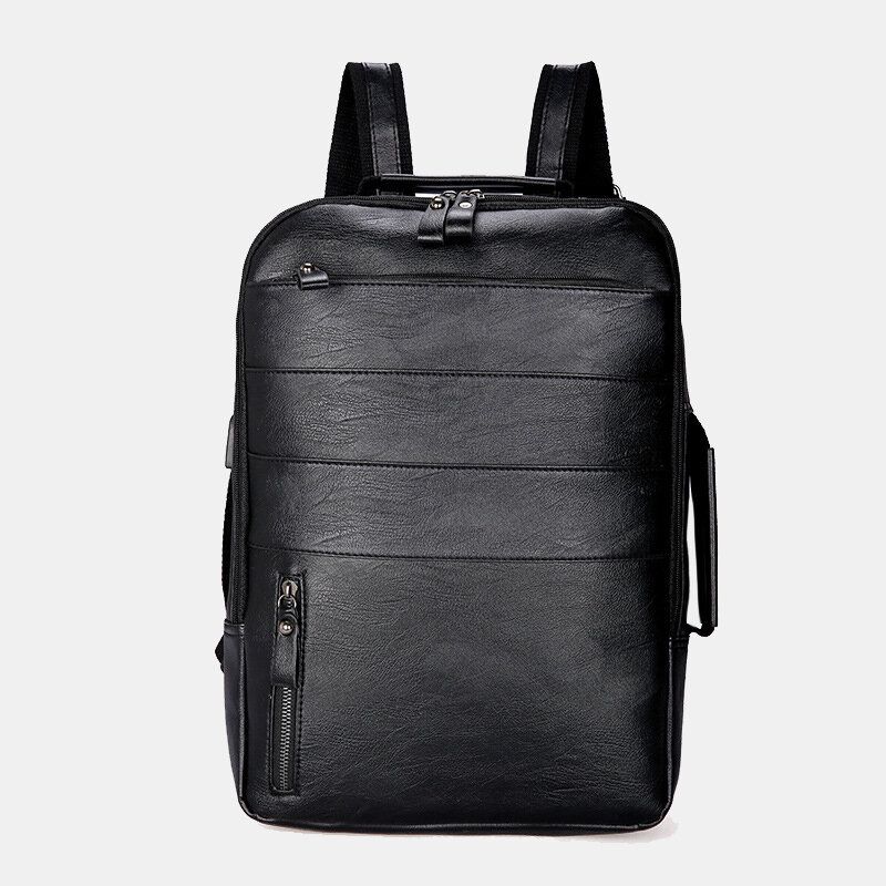 Bolso Mochila De Gran Capacidad De Piel Sintética Para Hombre