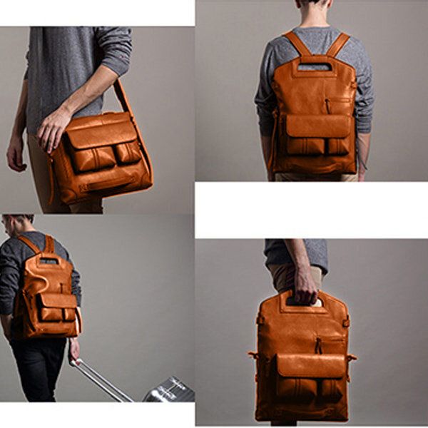 Bolso Para Hombre Mochila Multifunción Informal Bolso Bandolera Sólido