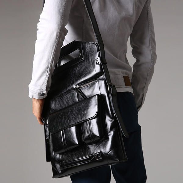 Bolso Para Hombre Mochila Multifunción Informal Bolso Bandolera Sólido