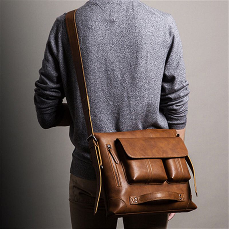 Bolso Para Hombre Mochila Multifunción Informal Bolso Bandolera Sólido