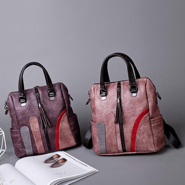 Bolsos Multifunción Para Mujer Bolsos De Hombro De Color Hit Mochila De Moda