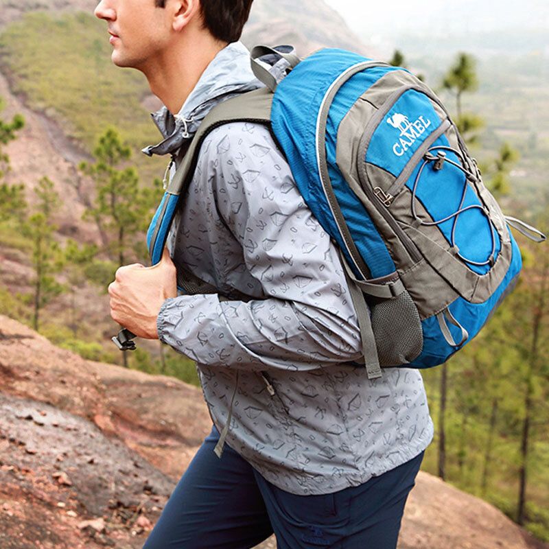 Hombres 30l Poliéster Impermeable Peso Ligero Gran Capacidad Deporte Senderismo Mochila De Viaje