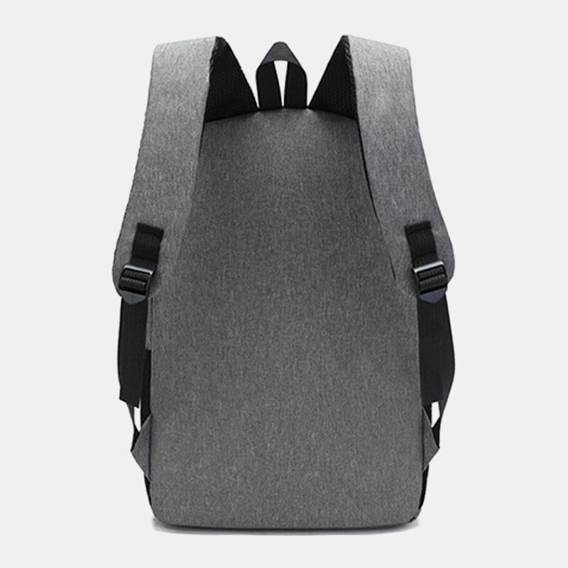 Hombres 3pcs Nylon Carga Usb Resistencia Al Desgaste Moda Casual Laptop Bag Mochila Crossbody Bag Clutch Bag