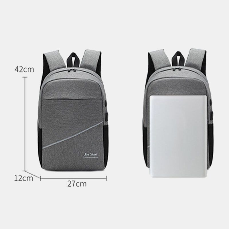 Hombres 3pcs Nylon Carga Usb Resistencia Al Desgaste Moda Casual Laptop Bag Mochila Crossbody Bag Clutch Bag