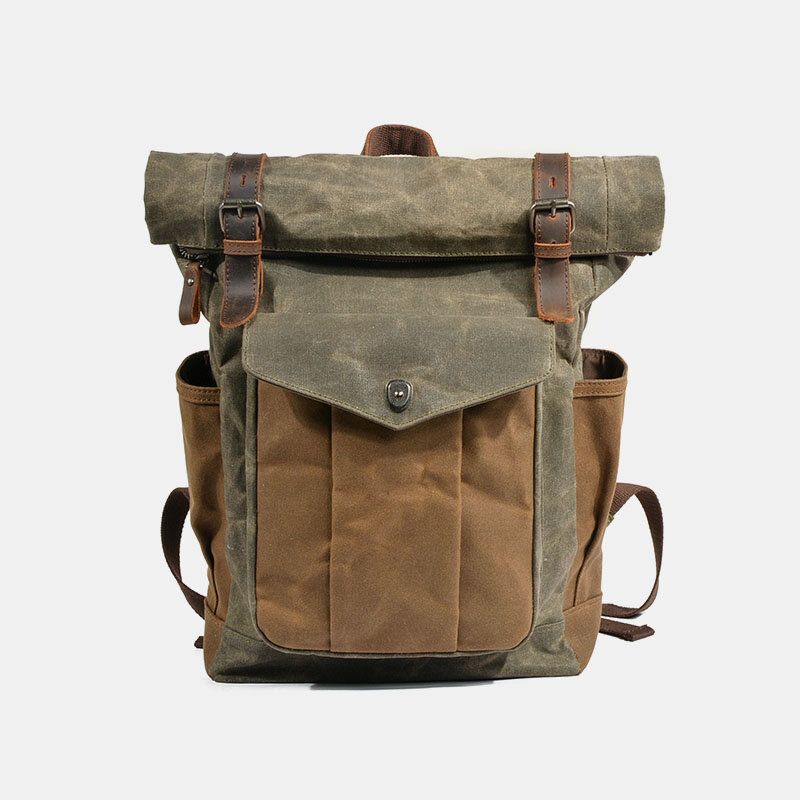 Hombres Bolsa De Viaje De Lona Vintage Mochila Impermeable Bolsa De Escalada Deportiva