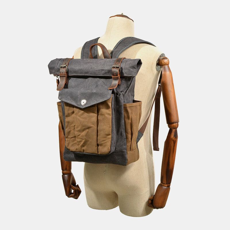 Hombres Bolsa De Viaje De Lona Vintage Mochila Impermeable Bolsa De Escalada Deportiva