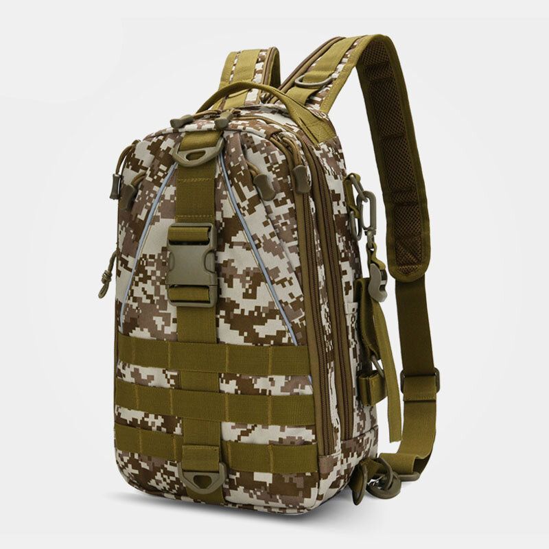 Hombres Camuflaje De Nailon Multifuncional Gran Capacidad 16 Pulgadas Mochila Antirrobo Transpirable Bolsa De Hombro Bolsa De Hombreajero Bolsa De Pecho