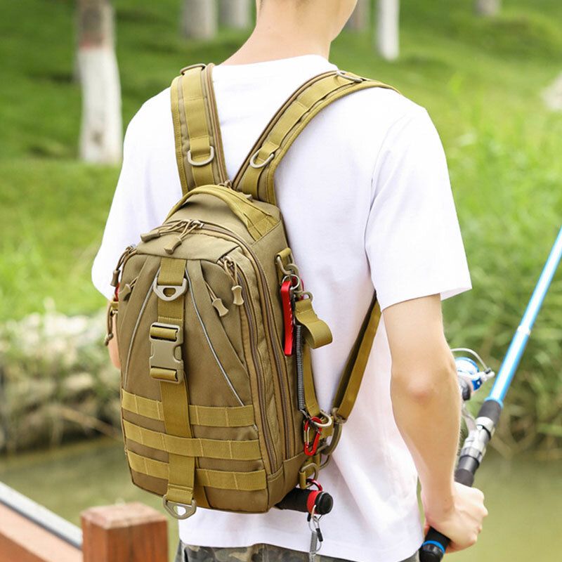 Hombres Camuflaje De Nailon Multifuncional Gran Capacidad 16 Pulgadas Mochila Antirrobo Transpirable Bolsa De Hombro Bolsa De Hombreajero Bolsa De Pecho