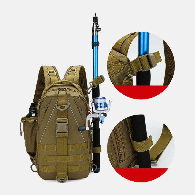 Hombres Camuflaje De Nailon Multifuncional Gran Capacidad 16 Pulgadas Mochila Antirrobo Transpirable Bolsa De Hombro Bolsa De Hombreajero Bolsa De Pecho