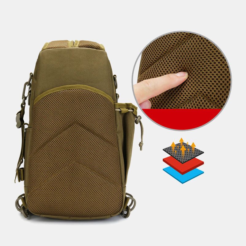 Hombres Camuflaje De Nailon Multifuncional Gran Capacidad 16 Pulgadas Mochila Antirrobo Transpirable Bolsa De Hombro Bolsa De Hombreajero Bolsa De Pecho