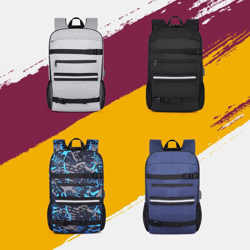 Hombres Carga Usb Camuflaje De Gran Capacidad Antirrobo Casual De Negocios Mochila Para Computadora Portátil De 14 Pulgadas