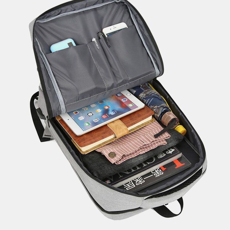 Hombres Carga Usb Impermeable Gran Capacidad Viaje De Negocios Bolsa Para Computadora Portátil De 16 Pulgadas Bolsa De Viaje Mochila