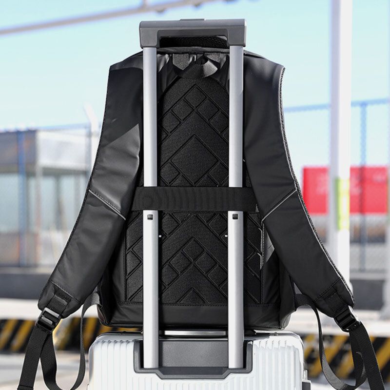 Hombres Carga Usb Nylon Al Aire Libre Viaje Impermeable Gran Capacidad Bolsa Para Computadora Portátil De 13 Pulgadas Bolsa De Viaje Mochila