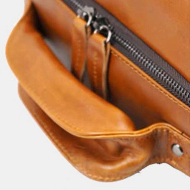 Hombres De Cuero De Imitación De Gran Capacidad Casual Business Retro Fashion 13.3 Inch Laptop Bag Mochila