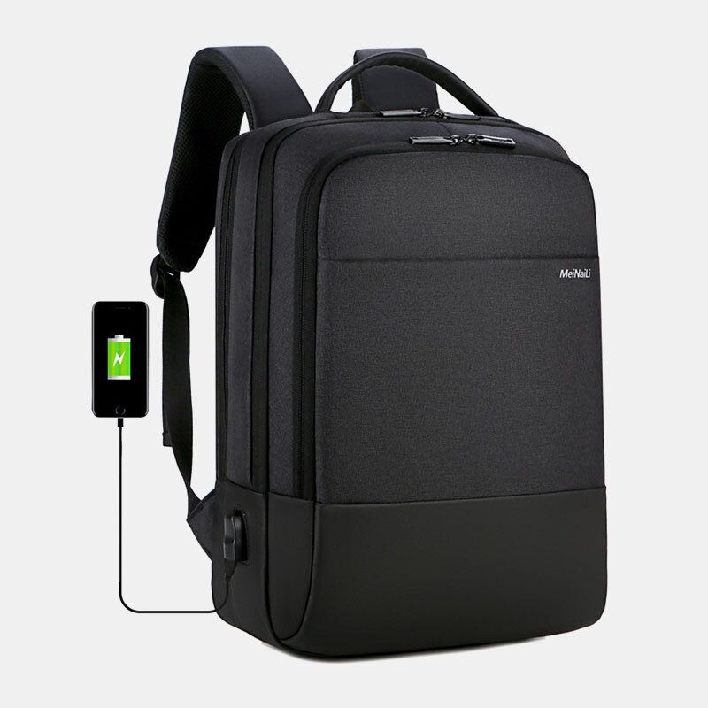 Hombres De Gran Capacidad Con Carga Usb A Prueba De Agua De 15.6 Pulgadas Bolsa Para Computadora Portátil Mochila Para Negocios Al Aire Libre