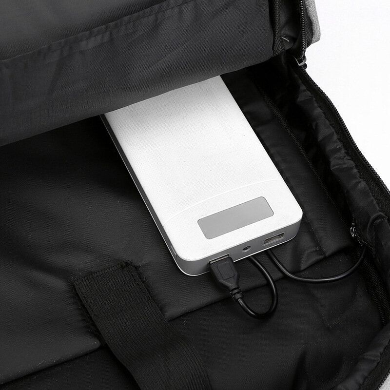 Hombres De Gran Capacidad Con Carga Usb Viajes De Negocios Mochila Escolar Al Aire Libre Mochila Para Computadora Portátil De 14 Pulgadas