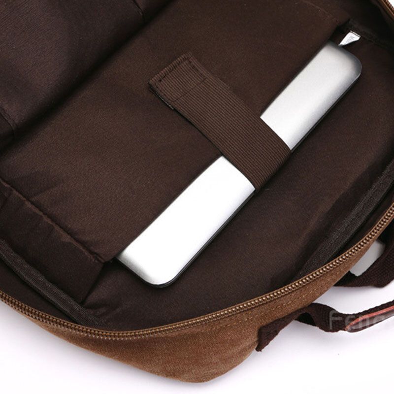 Hombres Lona Gran Capacidad Multi-bolsillo Antirrobo Bolsa De Viaje Informal Bolsa De Computadora Mochilas