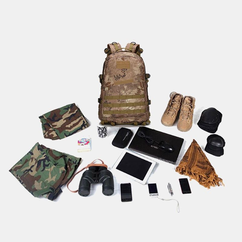 Hombres Mochila De Tres Niveles Montañismo Hombro Camuflaje Bolsa Táctica Impermeable Mochila 3d