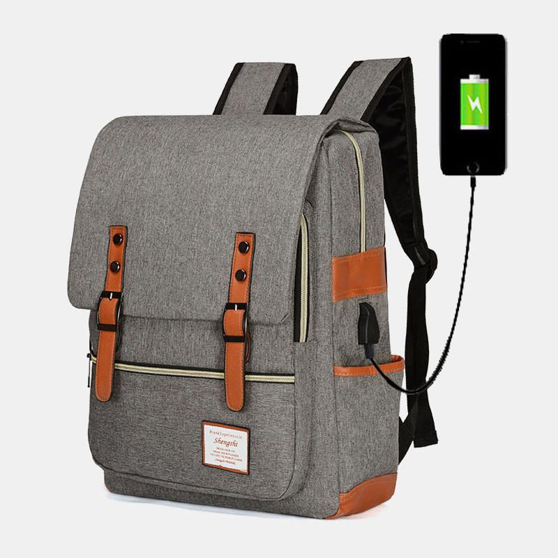 Hombres Mujeres Antirrobo Usb Mochila Para Computadora Portátil De Gran Capacidad Viajes Al Aire Libre