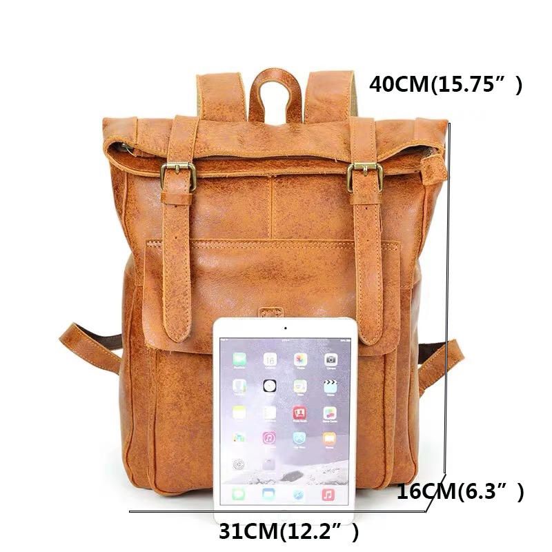 Hombres Mujeres Cuero De Pu Vintage Gran Mochila Captial Mochilas Para Computadora Portátil Mochila Escolar Bolsos De Hombro