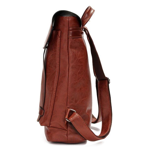 Hombres Mujeres Mochila Vintage Cuero De Pu Bolsos Para Computadora Portátil Mochila Escolar