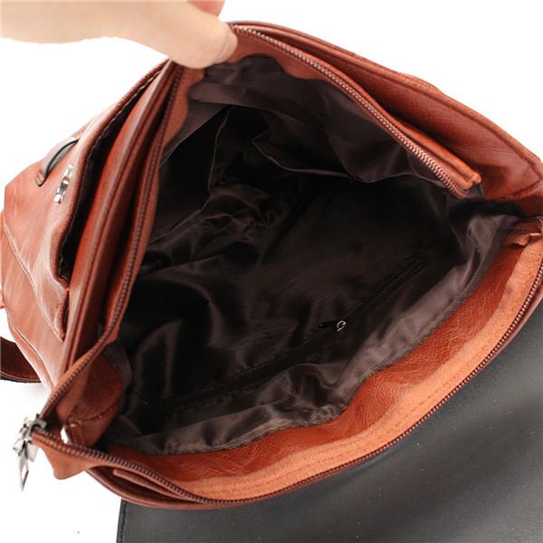 Hombres Mujeres Mochila Vintage Cuero De Pu Bolsos Para Computadora Portátil Mochila Escolar