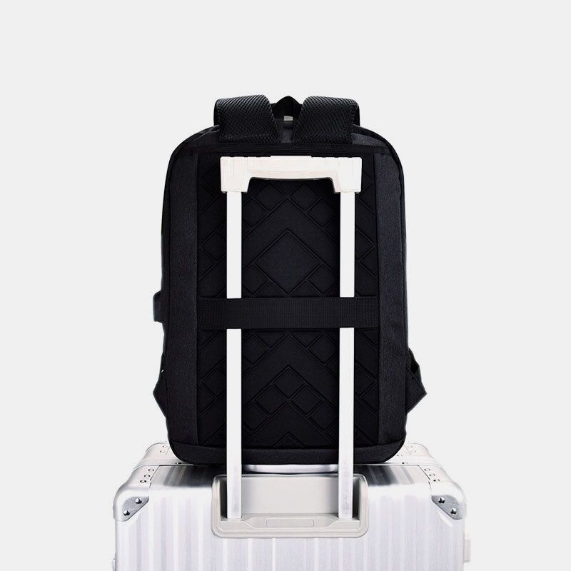 Hombres Nylon Carga Usb Casual Gran Capacidad 15.6 Pulgadas Bolsa Para Computadora Portátil Mochila De Viaje