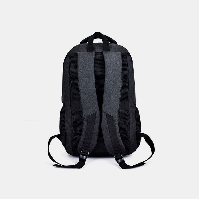 Hombres Nylon Carga Usb Impermeable Gran Capacidad 15.6 Pulgadas Bolsa Para Computadora Portátil Mochila De Viaje