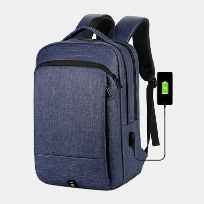 Hombres Nylon De Gran Capacidad 14 Pulgadas Bolsa Para Computadora Portátil Mochila De Viaje Informal De Negocios Multicapas Con Carga Usb