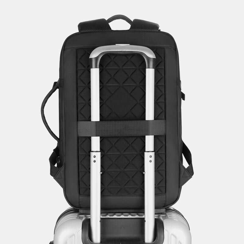 Hombres Nylon De Gran Capacidad 14 Pulgadas Bolsa Para Computadora Portátil Mochila De Viaje Informal De Negocios Multicapas Con Carga Usb