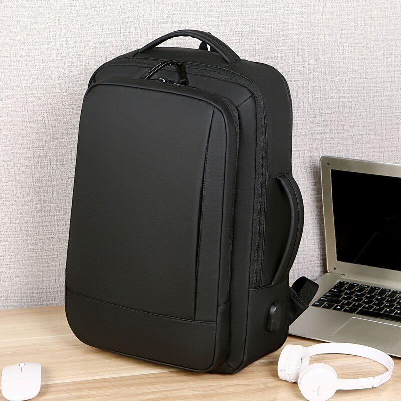 Hombres Oxford 15.6 Pulgadas Carga Usb Bolsa Para Computadora Portátil De Negocios Con Múltiples Bolsillos Mochila