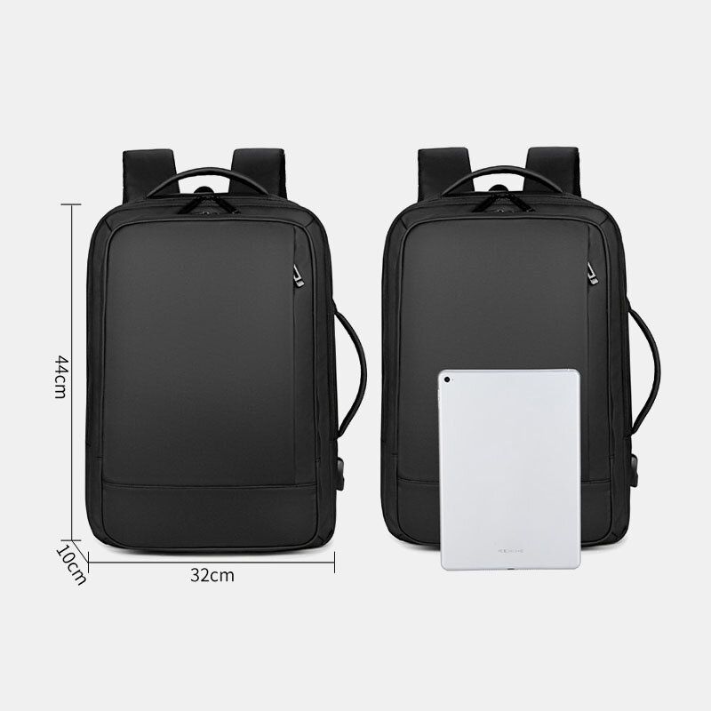 Hombres Oxford 15.6 Pulgadas Carga Usb Bolsa Para Computadora Portátil De Negocios Con Múltiples Bolsillos Mochila