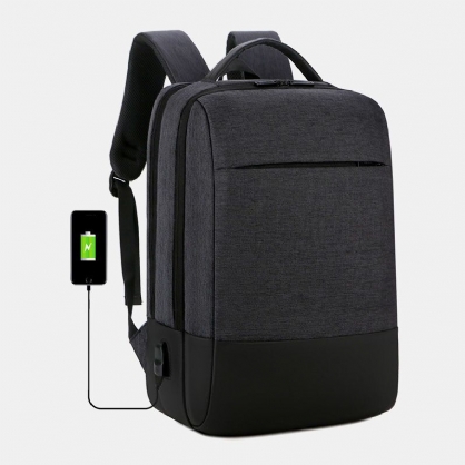 Hombres Oxford 15.6 Pulgadas Computadora Portátil Con Carga Usb Antirrobo Bolsa Para Computadora Portátil De Negocios Mochila