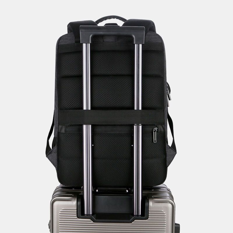 Hombres Oxford 15.6 Pulgadas Computadora Portátil Con Carga Usb Antirrobo Bolsa Para Computadora Portátil De Negocios Mochila