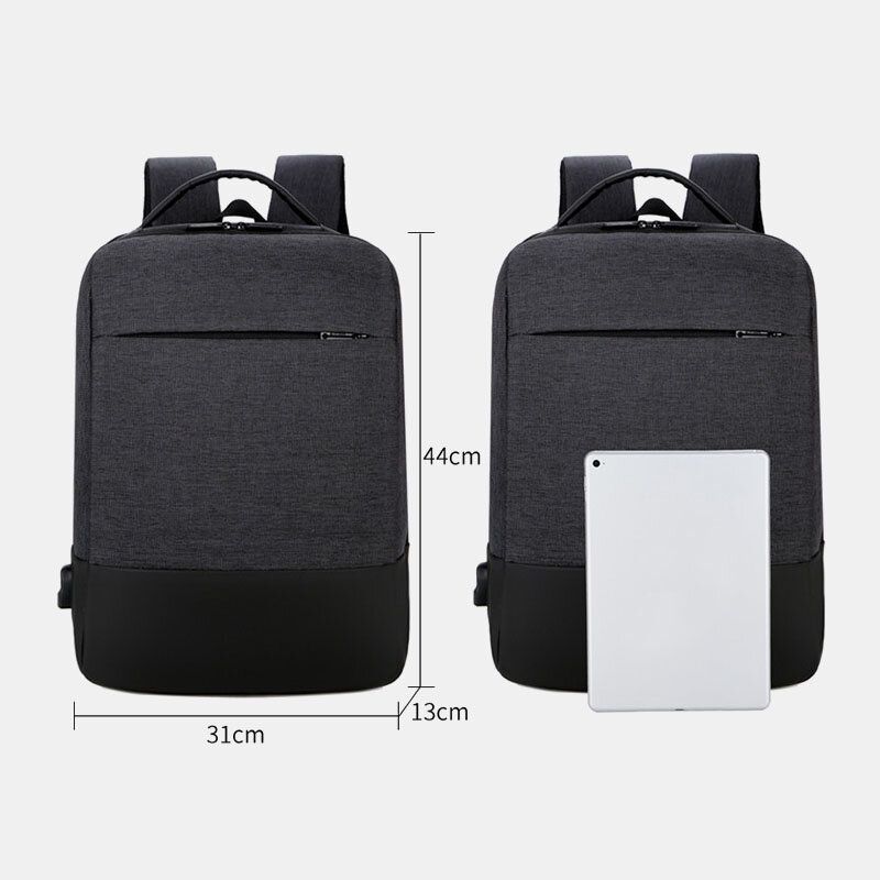 Hombres Oxford 15.6 Pulgadas Computadora Portátil Con Carga Usb Antirrobo Bolsa Para Computadora Portátil De Negocios Mochila