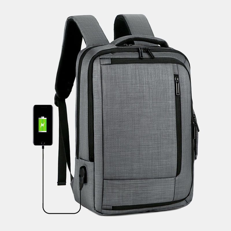 Hombres Oxford 15.6 Pulgadas Portátil Con Carga Usb Mochila Bolsa Para Portátil