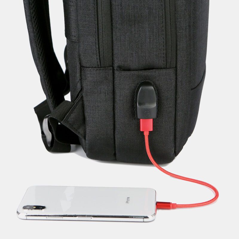 Hombres Oxford 15.6 Pulgadas Portátil Con Carga Usb Mochila Bolsa Para Portátil