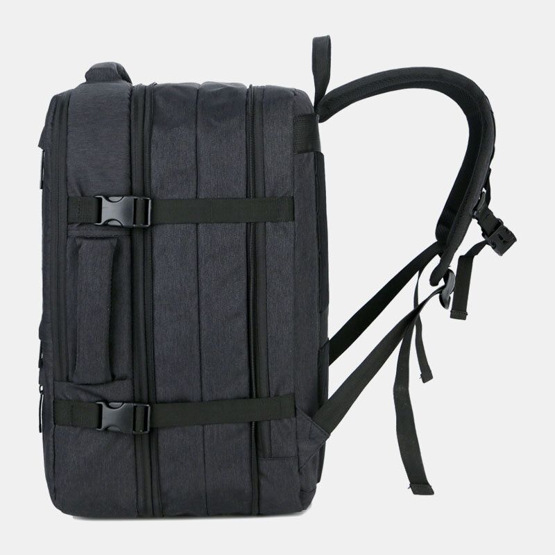 Hombres Oxford Capacidad De Extensión Carga Usb Bolsa Para Computadora Portátil De Negocios Con Múltiples Bolsillos Mochila