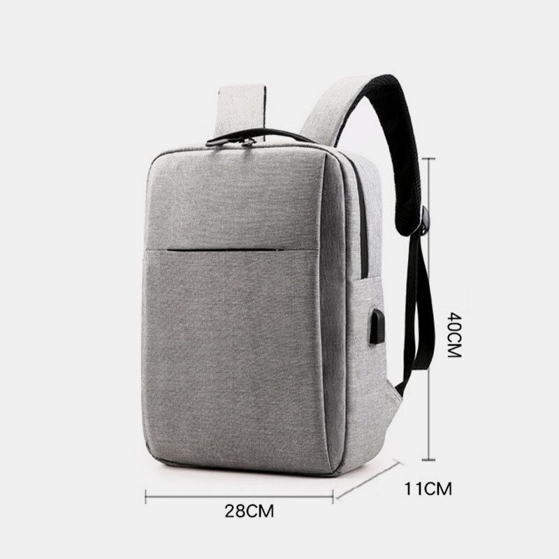 Hombres Oxford Carga Usb Ligero Gran Capacidad Mochila Para Portátil De 15.6 Pulgadas