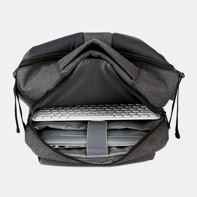 Hombres Oxford Cloth Carga Usb Gran Capacidad Business Impermeable Mochila De Viaje Para Computadora Portátil De 16 Pulgadas