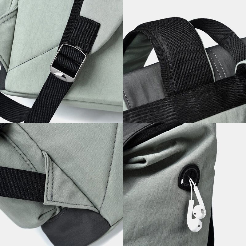 Hombres Oxford Cloth Gran Capacidad Contraste Color Casual Moda Viaje 14 Pulgadas Bolsa Para Computadora Portátil Mochila Con Carga Usb