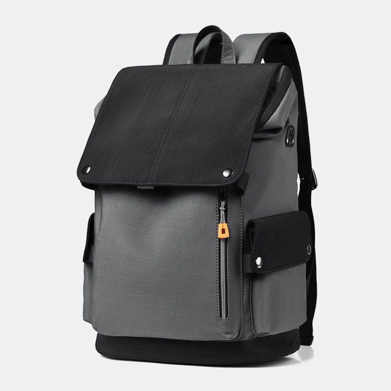 Hombres Oxford Cloth Gran Capacidad Contraste Color Casual Moda Viaje 14 Pulgadas Bolsa Para Computadora Portátil Mochila Con Carga Usb