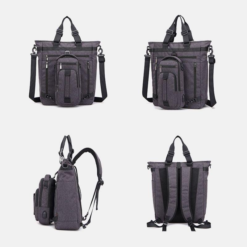 Hombres Oxford De Gran Capacidad Multifunción De 18 Pulgadas Bolso Para Computadora Portátil Bolso De Hombro Mochilas Bolso Desmontable Para Madre E Hijo