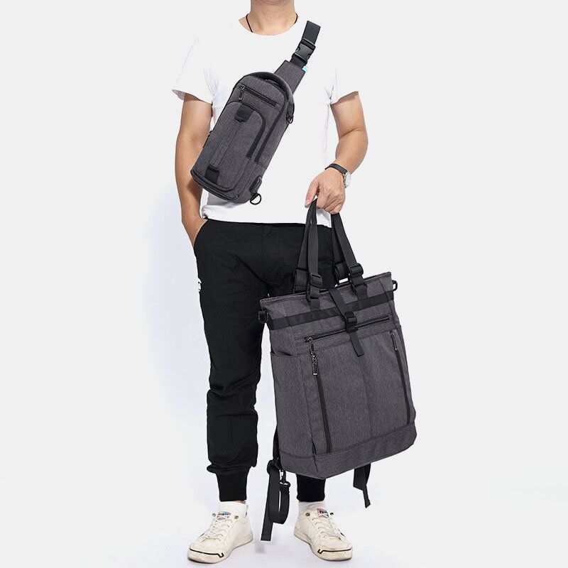 Hombres Oxford De Gran Capacidad Multifunción De 18 Pulgadas Bolso Para Computadora Portátil Bolso De Hombro Mochilas Bolso Desmontable Para Madre E Hijo