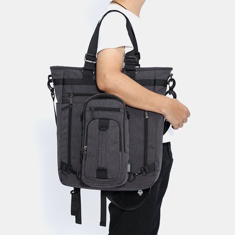 Hombres Oxford De Gran Capacidad Multifunción De 18 Pulgadas Bolso Para Computadora Portátil Bolso De Hombro Mochilas Bolso Desmontable Para Madre E Hijo