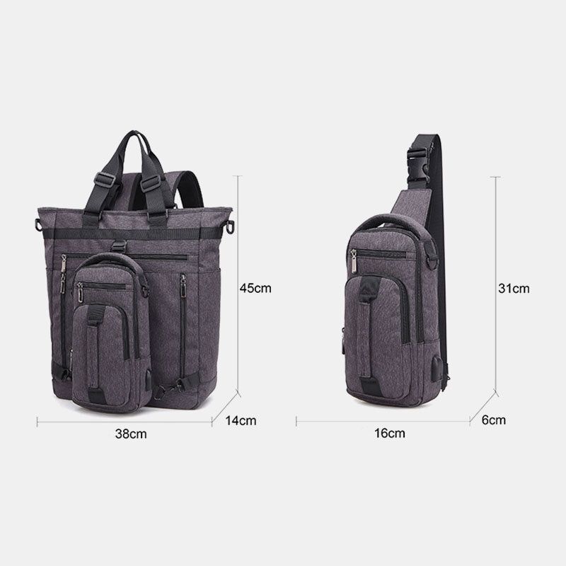 Hombres Oxford De Gran Capacidad Multifunción De 18 Pulgadas Bolso Para Computadora Portátil Bolso De Hombro Mochilas Bolso Desmontable Para Madre E Hijo