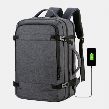 Hombres Poliéster 15.6 Pulgadas Carga Usb Antirrobo Bolsa Para Computadora Portátil De Negocios Mochila