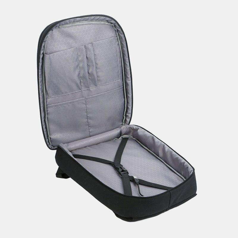 Hombres Poliéster 15.6 Pulgadas Carga Usb Mochila Impermeable Para Computadora Portátil De Negocios