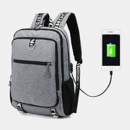 Hombres Puerto De Carga Usb Gran Capacidad Mochila Multifunción De 16 Pulgadas Bolsa Informal